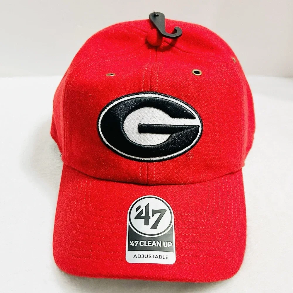 '47 Brand Georgia Bulldogs Wooly‎ Clean Up Hat Cap Adjustable Strapback Red